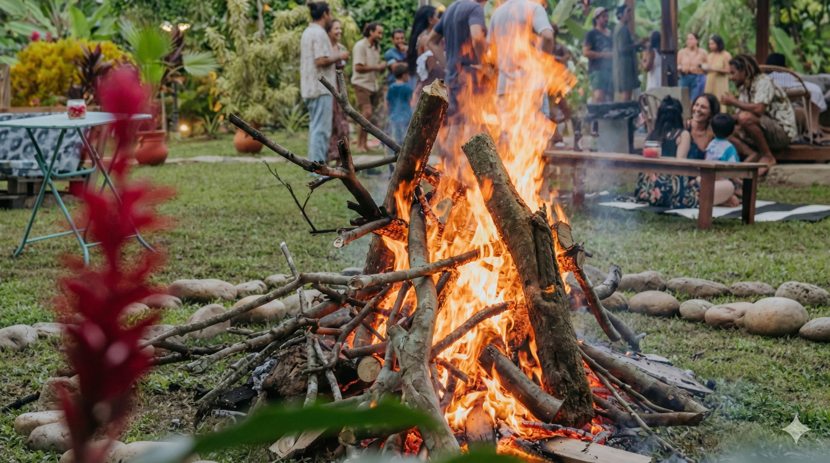 Atardecer y celebración en la playa